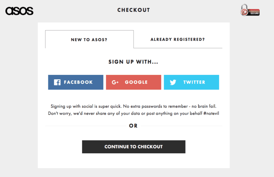 ASOS checkout