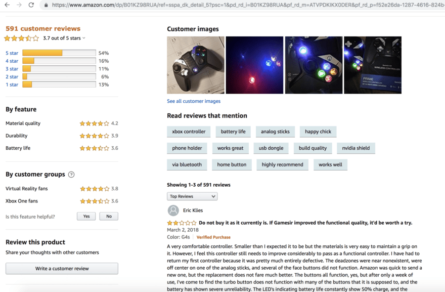 Amazon customer reviews