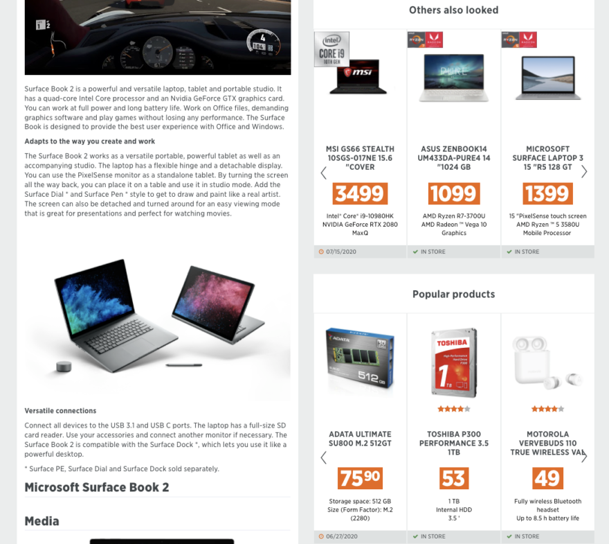 Power recommendation strategies based on relevant related products viewed