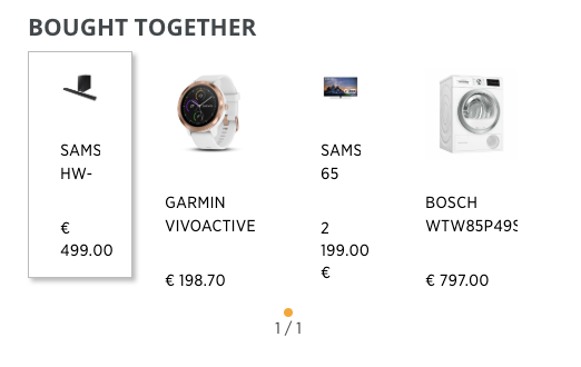 Power basket pop-up recommendations